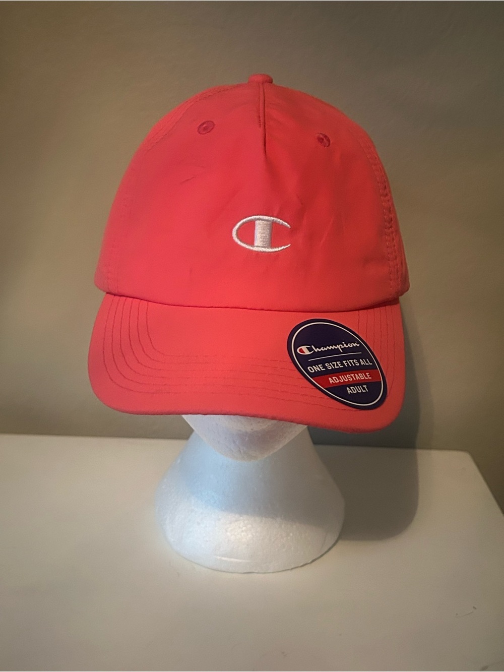 Champion Coral Pink Embroidered Logo Cap